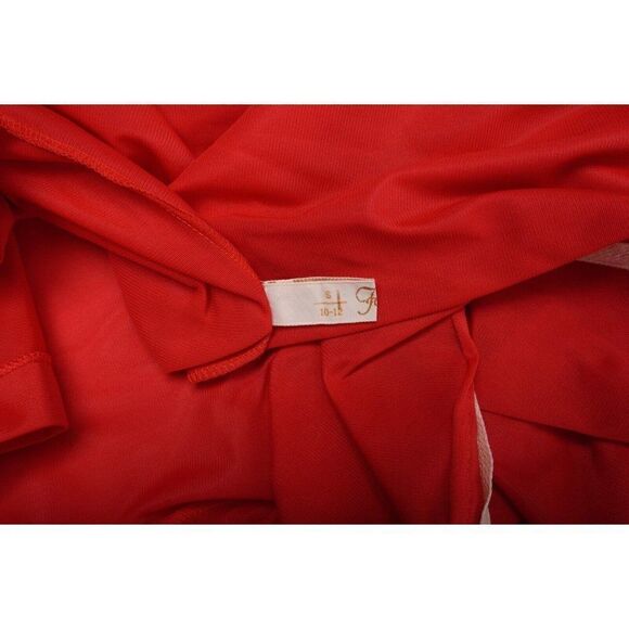 Vintage Womens Peignoir Babydoll Nightgown Pajama set + Robe Red Lace Trim Short - Picture 12 of 12